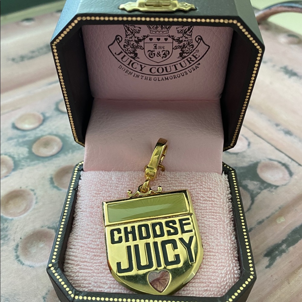 Vintage Juicy Couture boxed 2-sided charm